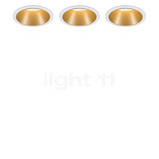 Paulmann Cole Plafondinbouwlamp LED wit/goud mat, set van 3
