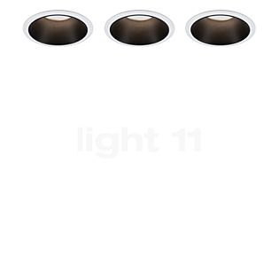 Paulmann Cole, plafón empotrable LED blanco/negro mate, Set de 3
