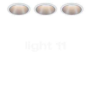 Paulmann Cole, plafón empotrable LED blanco/plateado mate, Set de 3