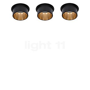 Paulmann Gil Plafondinbouwlamp LED zwart mat/goud mat, Set van 3