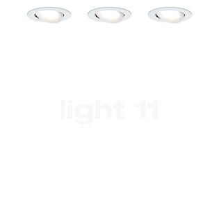 Paulmann Nova Plafonnier encastré LED inclinable blanc mat, Lot de 3, gradable par étapes