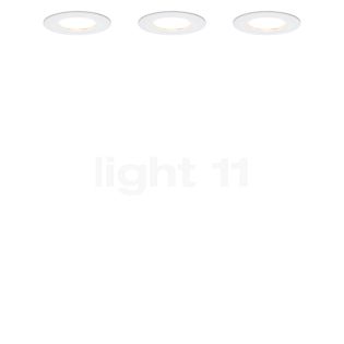 Paulmann Nova, plafón empotrable LED blanco mate, Set de 3, conmutable