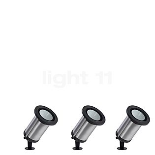Paulmann Plug & Shine Classic Jordspids Spotlights LED sølv - sæt med 3
