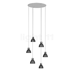 Rotaliana Luxy Hanglamp 6-lichts Cluster wit/zwart glanzend
