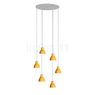 Rotaliana Luxy, lámpara de suspensión 6 focos Cluster blanco/amarillo brillo