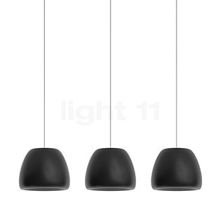 Rotaliana Pomi, lámpara de suspensión 3 focos negro mate/cable negro