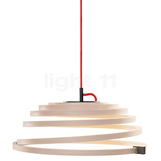 Secto Design Aspiro 8000 Pendant Light LED birch, natural/textile cable red