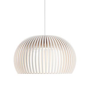 Secto Design Atto 5000, lámpara de suspensión LED blanco, laminado/cable textil blanco