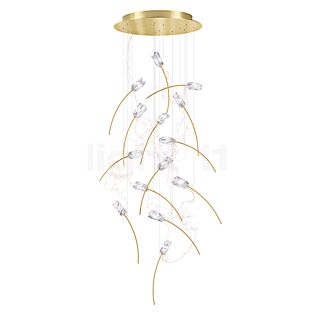 Slamp Tulip Pendant Light LED round - 14 lamps prism/brass