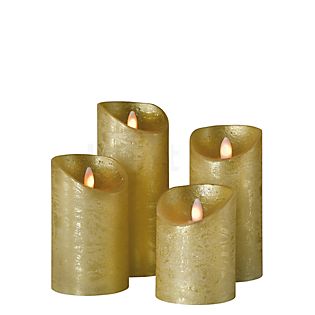 Sompex Shine Echte wax kaars LED ø7,5 cm, goud, set van 4, voor batterij , uitloopartikelen