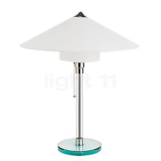 Tecnolumen Wagenfeld WG 27, lámpara de sobremesa cuerpo transparente/pie vidrio