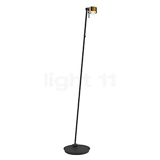 Top Light Puk! 80 Avantgarde, lámpara de pie LED latón cepillado/negro mate - lente cristalina