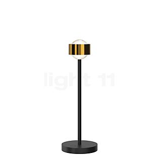 Top Light Puk! 80 Eye Avantgarde, lámpara de sobremesa LED latón cepillado/negro mate - lente mate