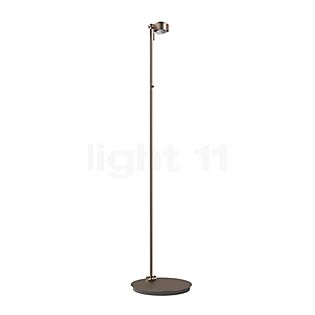 Top Light Puk Floor Mini Single, lámpara de pie LED níquel mate - lente cristalina/lente cristalina