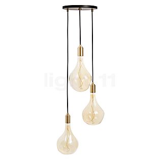 Triple Voronoi Pendant Light black - brass