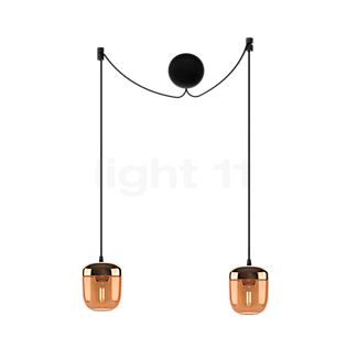 Umage Acorn Cannonball Lampada a sospensione nera con 2 fuochi ambrato/ottone