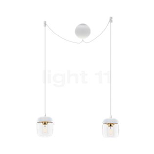 Umage Acorn Cannonball Pendant Light with 2 lamps white brass