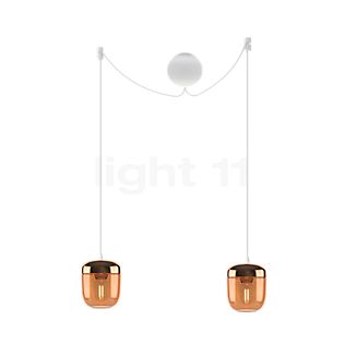 Umage Acorn Cannonball, lámpara de suspensión con 2 focos en blanco ámbar/latón