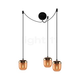 Umage Acorn Cannonball, lámpara de suspensión con 3 focos en negro ámbar/latón