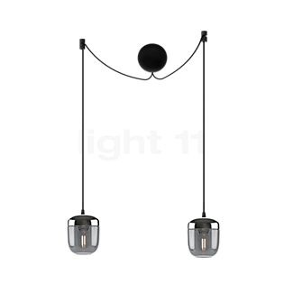 Umage Acorn Cannonball, lámpara de suspensión negra con 2 focos ahumado/acero