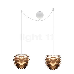 Umage Aluvia mini Cannonball Pendant Light 2 lamps bronze brushed, cable white