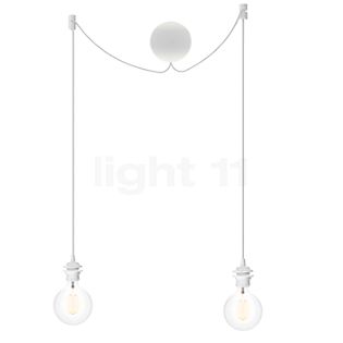 Umage Cannonball Pendant Light 2 lamps white with globe bulb