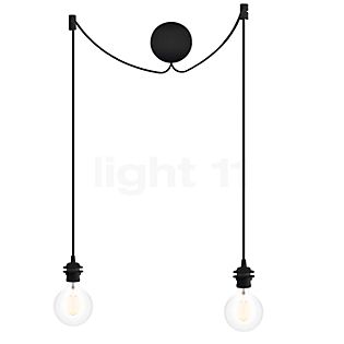Umage Cannonball, lámpara de suspensión de 2 focos negro con globe bombilla