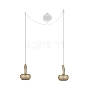 Umage Clava Cannonball Hanglamp 2-lichts messing, kabel wit
