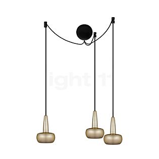 Umage Clava Cannonball Hanglamp 3-lichts messing - kabel zwart