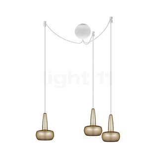 Umage Clava Cannonball Pendant Light 3 lamps brass, cable white