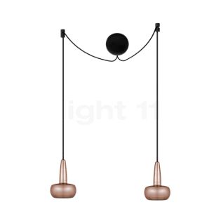Umage Clava Cannonball, lámpara de suspensión 2 focos cobre, cable negro