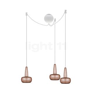 Umage Clava Cannonball, lámpara de suspensión 3 focos cobre, cable blanco , Venta de almacén, nuevo, embalaje original