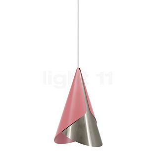 Umage Cornet Hanglamp roze/staal - plafondkapje conisch - kabel wit