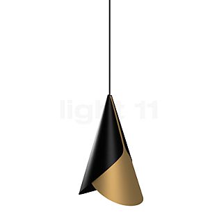 Umage Cornet Hanglamp zwart/messing - plafondkapje conisch - kabel zwart