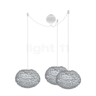 Umage Eos Cannonball Pendant Light 3 lamps shade grey/cable white - ø35 cm