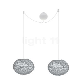 Umage Eos Cannonball, lámpara de suspensión 2 focos pantalla gris/cable blanco - ø35 cm