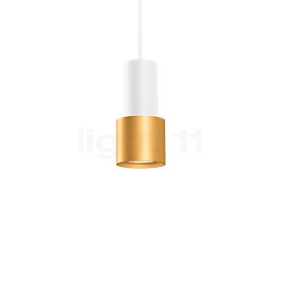 Wever & Ducré Odrey 1.1, lámpara de suspensión florón blanco/pantalla blanco/dorado
