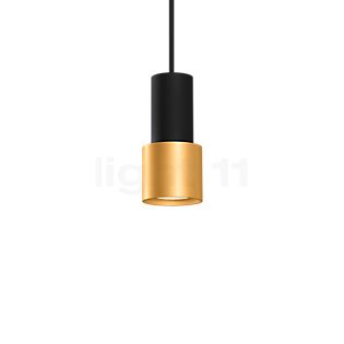 Wever & Ducré Odrey 1.1, lámpara de suspensión florón negro/pantalla negro/dorado