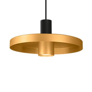 Wever & Ducré Odrey 1.2, lámpara de suspensión florón negro/pantalla negro/dorado
