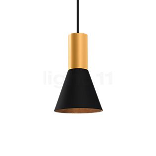 Wever & Ducré Odrey 1.3, lámpara de suspensión florón negro/pantalla dorado/negro
