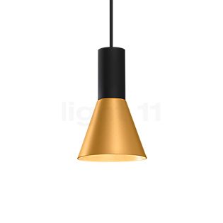 Wever & Ducré Odrey 1.3, lámpara de suspensión florón negro/pantalla negro/dorado