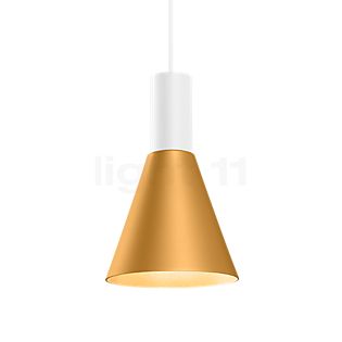 Wever & Ducré Odrey 1.4, lámpara de suspensión florón blanco/pantalla blanco/dorado