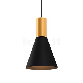 Wever & Ducré Odrey 1.4, lámpara de suspensión florón negro/pantalla dorado/negro