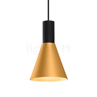 Wever & Ducré Odrey 1.4, lámpara de suspensión florón negro/pantalla negro/dorado