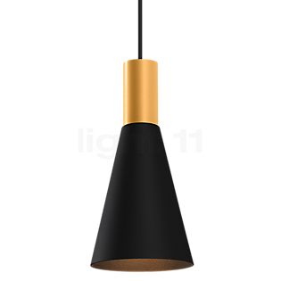 Wever & Ducré Odrey 1.5 Lampada a sospensione rosone nero/paralume dorato/nero