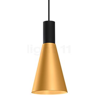 Wever & Ducré Odrey 1.5, lámpara de suspensión florón negro/pantalla negro/dorado