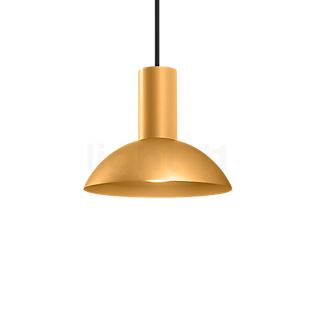 Wever & Ducré Odrey 1.7, lámpara de suspensión florón negro/pantalla dorado
