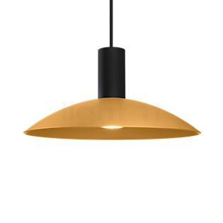 Wever & Ducré Odrey 1.8, lámpara de suspensión florón negro/pantalla negro/dorado