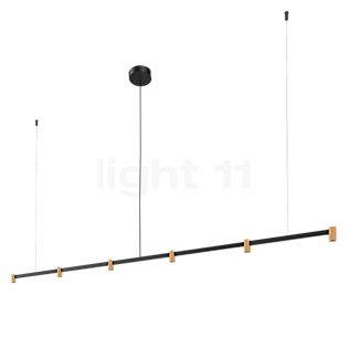 Wever & Ducré Trace 2.0 Lampada a sospensione LED lineare - 6 fuochi nero/champagne - 2.700 k