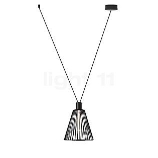 Wever & Ducré Wiro, lámpara de suspensión descentrado Cone, negro, ø24,5 cm
